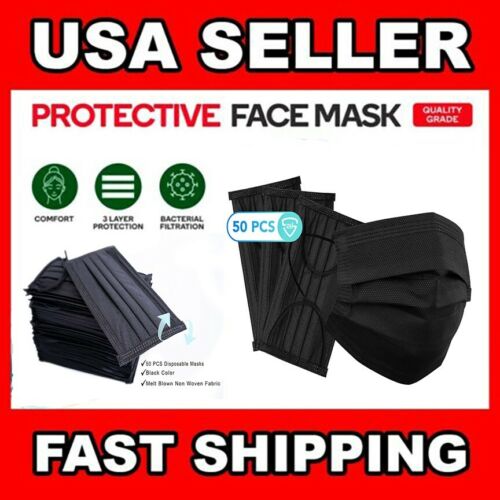 50 Pc Face Mask Mouth & Nose Protector Protection Masks With Filter New
